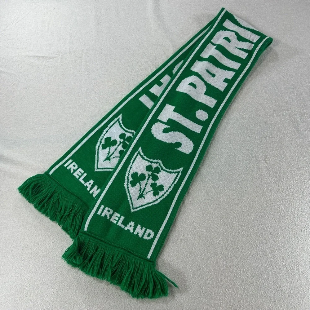 Green St. Patrick's Day Ireland Soccer Style Scarf 60” Long